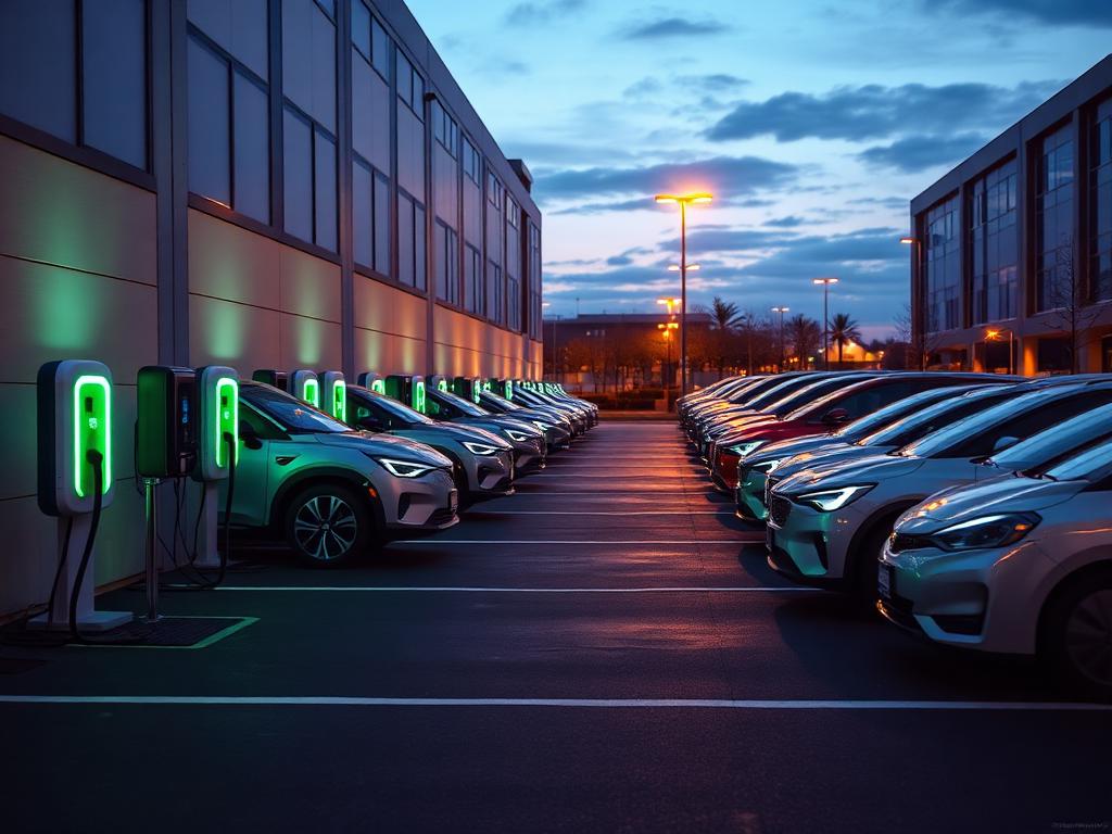 12 Ladepunkte Firmenparkplatz